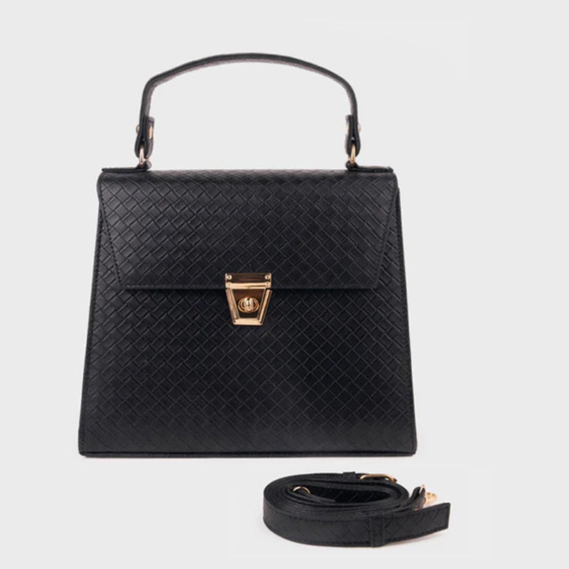 Black Top Handle Bag