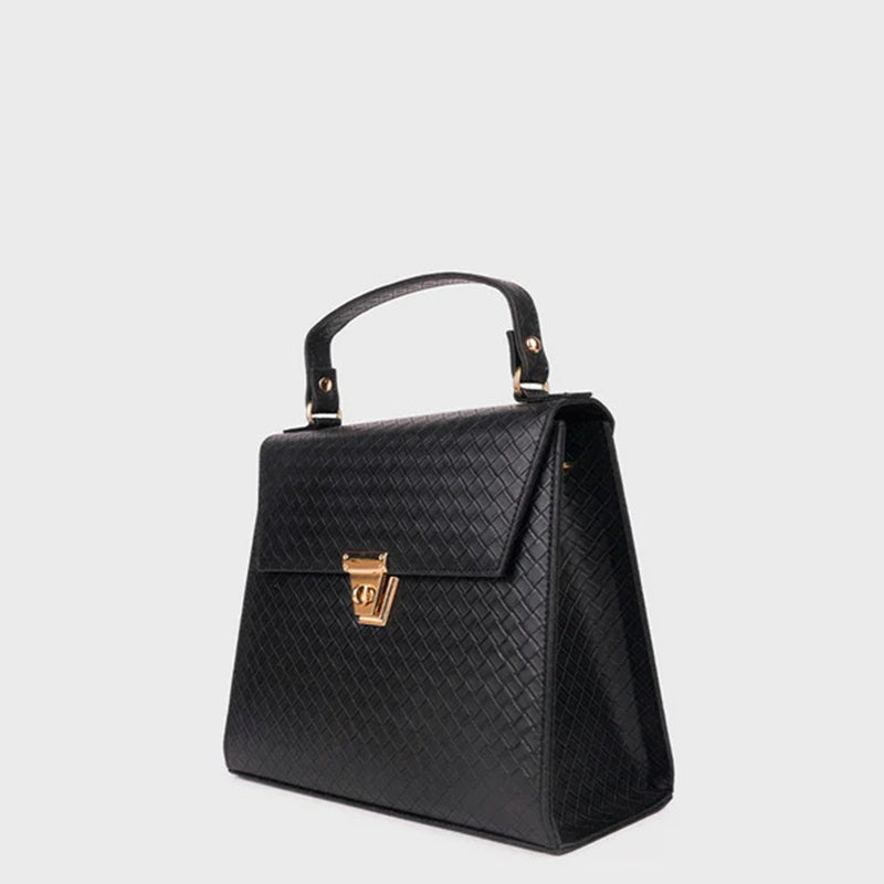 Black Top Handle Bag