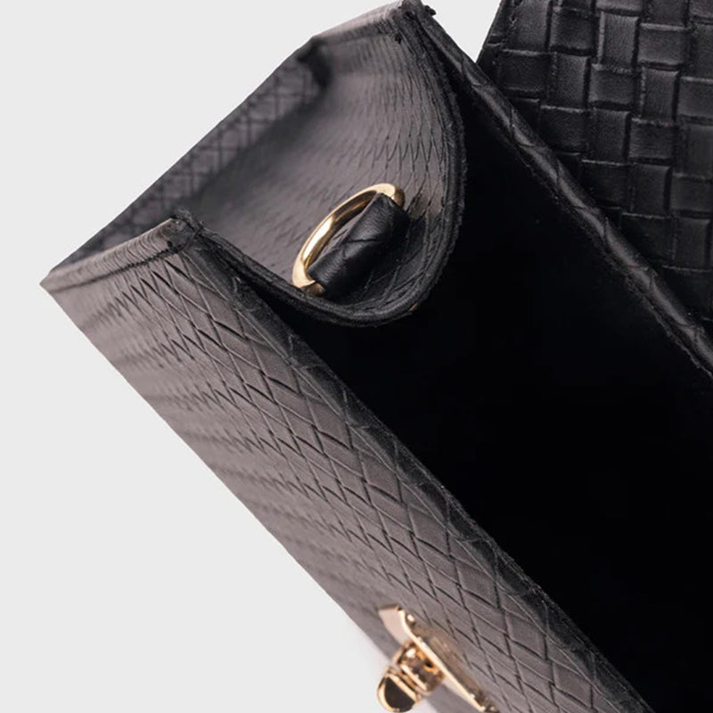 Black Top Handle Bag