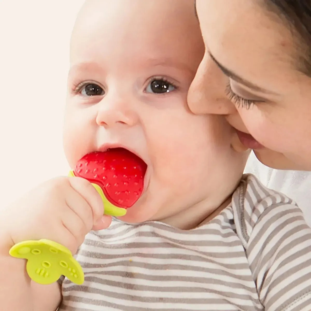 Fruit Teething for Newborn Infants Silicone Teether for Teeth Babies Accessories Sucking Chew Toys with Cover BPA-Fre Gift