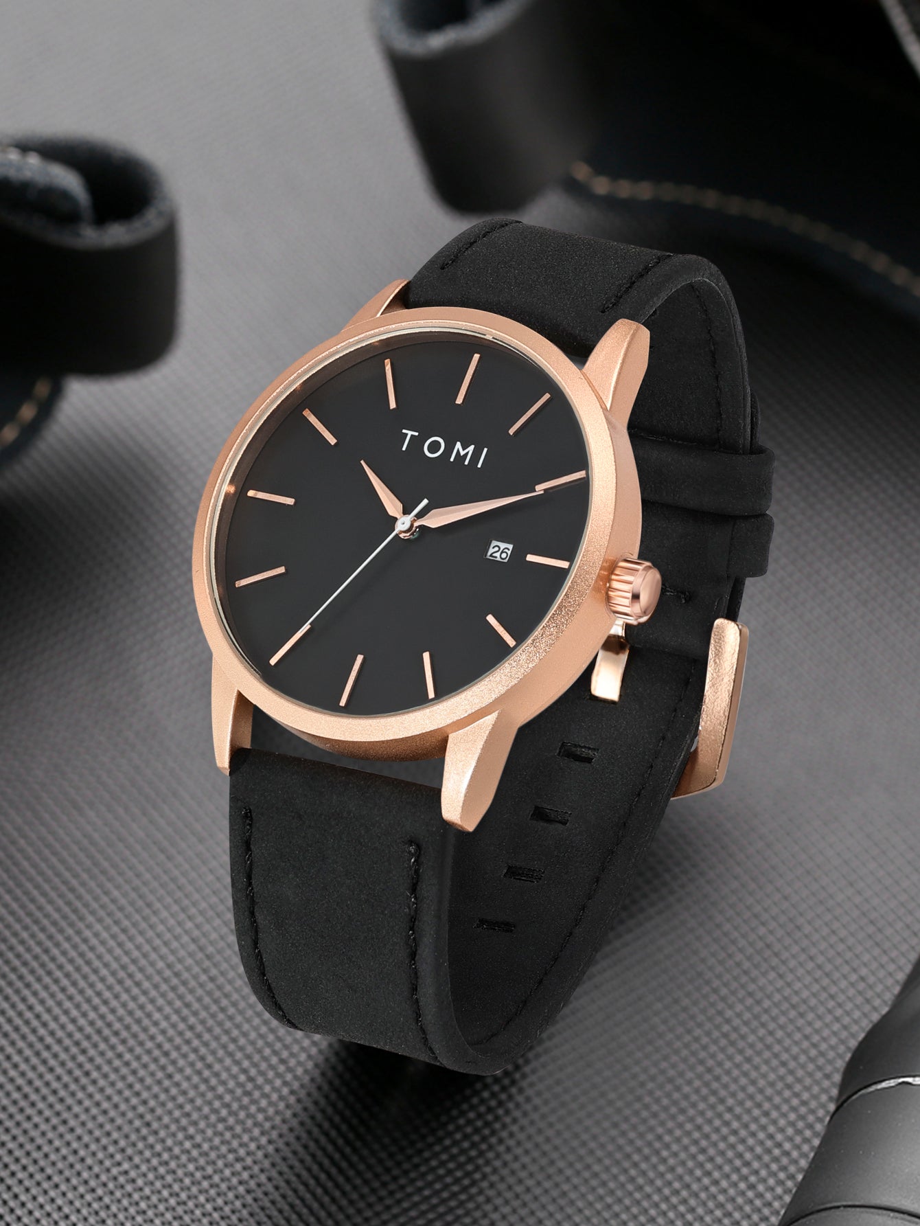 TOMI Brand Fashionable Men's Watch Luxurious Small Disc Dial Design Quartz Watch