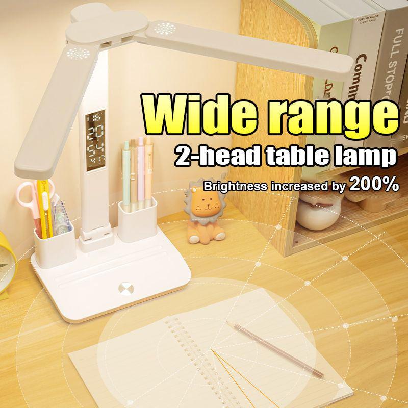 LED Clock Table Lamp USB Chargeable Dimmable Desk Lamps