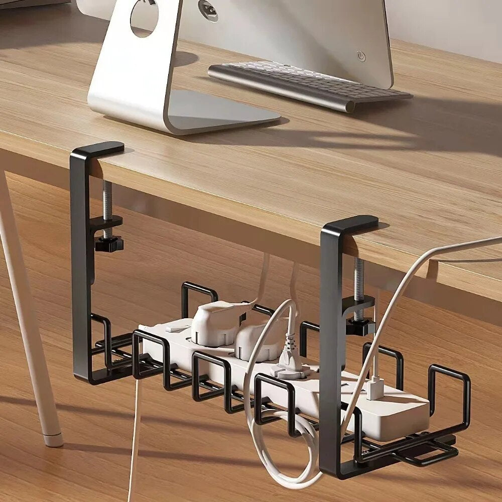 Under Desk Metal Storage Rack, Cable Management