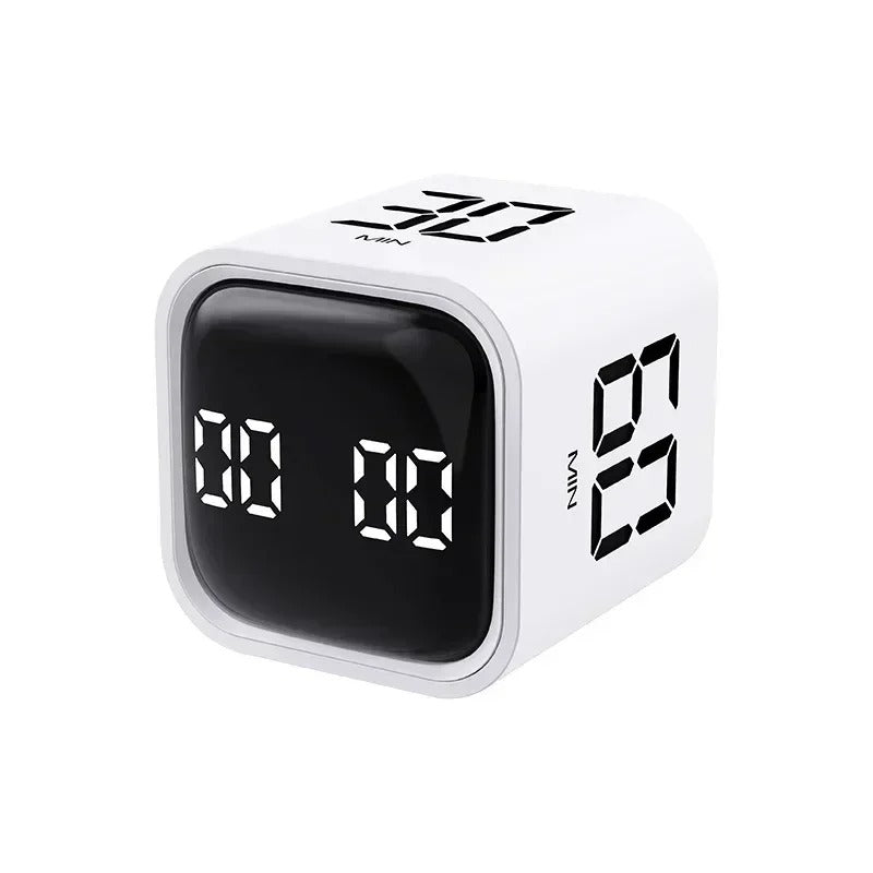 Productivity Cube Timer Gravity Sensor Flipping LED Display 4 Preset Time Dual Modes Countdown Cooking Study Mini Digital Timer