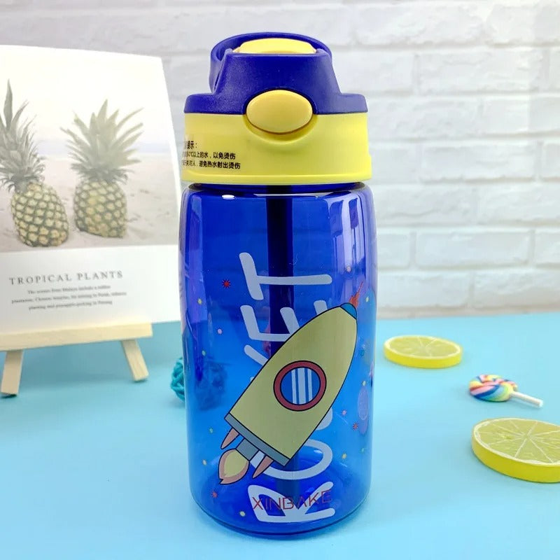 480ML Kids Water Sippy Cup Creative Cartoon Baby Feeding Cup with Straws Leakproof Water Bottle Outdoor Portable Children's Cups