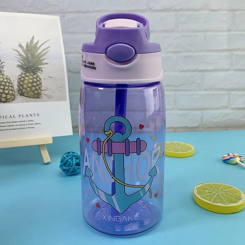 480ML Kids Water Sippy Cup Creative Cartoon Baby Feeding Cup with Straws Leakproof Water Bottle Outdoor Portable Children's Cups